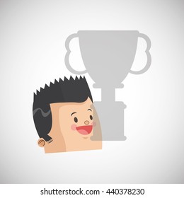 Success design. Winner icon. Flat illustration, vector graphic