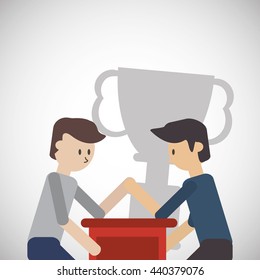 Success design. Winner icon. Flat illustration, vector graphic