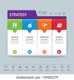 Success direction, template modern info graphic design. Use for business, marketing, creative, web design, workflow and graphics. Vector, Background.