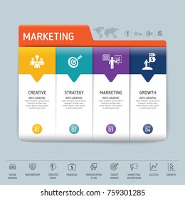 Success direction, template modern info graphic design. Use for business, marketing, creative, web design, workflow and graphics. Vector, Background.