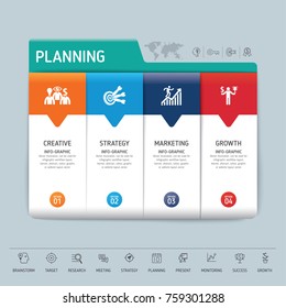 Success direction, template modern info graphic design. Use for business, marketing, creative, web design, workflow and graphics. Vector, Background.