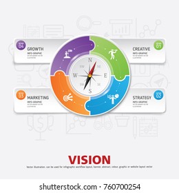 Success direction, template modern info graphic design. Use for business, marketing, creative, web design, workflow and graphics. Vector, Background.