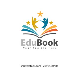 diseño de la ilustración del icono del logotipo de salto humano del libro de educación de éxito inspiración