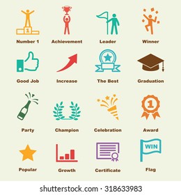 success elements, vector infographic icons