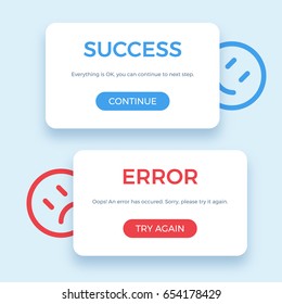 Success and Error message, vector illustration graphic