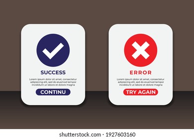 Success and error messages. Great vectors for social media, web, apps, chat etc.