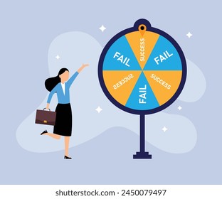 Success or failure, challenge to win opportunity 2d flat vector illustration