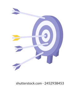 Success or failure concept. Arrows missed hitting target Vector illustration.