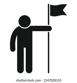 Success flag icon simple vector. Work effort. Idea leader
