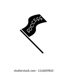 Success flag icon vector icon. Simple element illustration. Success flag symbol design. Can be used for web and mobile.