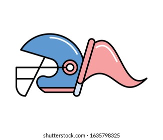 success flag mark with american football helmet vector illustration design