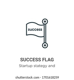 Rahmensymbol für Vektorillustration erfolgreich. Dünne schwarze Erfolgsflagge Symbol, einfache flache Vektorillustration-Elementgrafik aus bearbeitbarer Startstrategie und Erfolgskonzept einzeln auf weißem Hintergrund