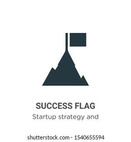 Success flag vector icon on white background. Flat vector success flag icon symbol sign from modern startup strategy and success collection for mobile concept and web apps design.