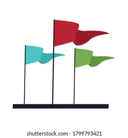 success flags markers isolated icons vector illustration design