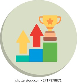 Icono de estilo de círculo plano de éxito