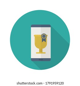 Success flat icon with long shadow. Online education illustration. Vector.