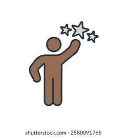 success flat icons  symbol line elements for infographic web