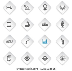 success flat rhombus web icons for user interface design