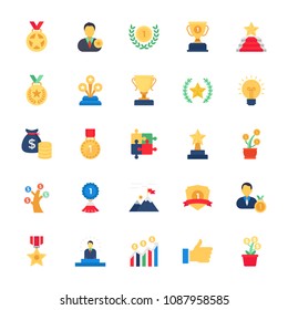 
Success Flat Vector Icons Collection 
