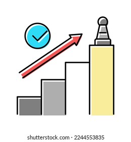 success game and business achievement color icon vector. success game and business achievement sign. isolated symbol illustration