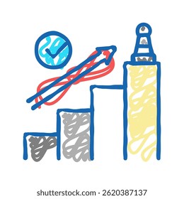 success game and business achievement doodle icon sketch vector. success game and business achievement sign. isolated symbol illustration