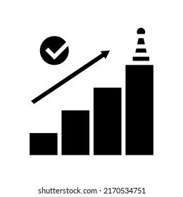 success game and business achievement glyph icon vector. success game and business achievement sign. isolated symbol illustration