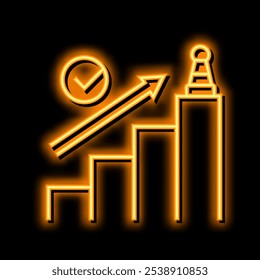 success game and business achievement neon light sign vector. success game and business achievement illustration