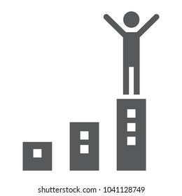 Success glyph icon, development and business, winner sign vector graphics, a solid pattern on a white background, eps 10.