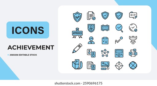 Success glyph solid icons. Containing achievement, goal, victory, target solid icons collection. Vector illustration. For website design, logo, app, template, ui, etc.