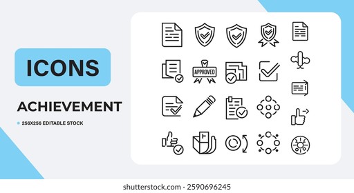 Success glyph solid icons. Containing achievement, goal, victory, target solid icons collection. Vector illustration. For website design, logo, app, template, ui, etc.