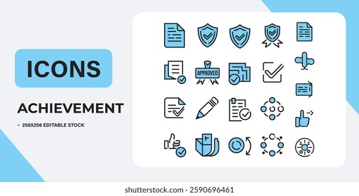 Success glyph solid icons. Containing achievement, goal, victory, target solid icons collection. Vector illustration. For website design, logo, app, template, ui, etc.