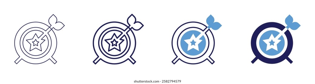 Success goal icon in 4 different styles. Thin Line, Line, Bold Line, Duotone. Duotone style. Editable stroke.