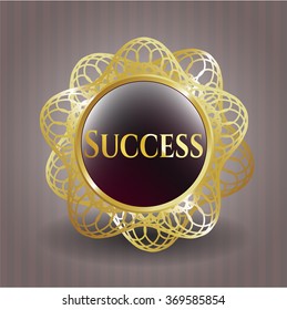 Success gold shiny emblem