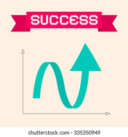 Success Graph Vector Illustration with Arrow