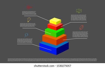 Success Graph. Vector Infographic template with success measure parts.
