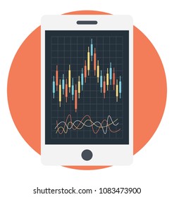 
Success and growth concept, candlestick chart flat icon
