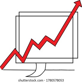 Success And Growth .Financial Markets Recovery Vector Concept With Arrow Rising After Fall. Symbol Of Hope. Positive Financial Outlook After Recession, Crisis