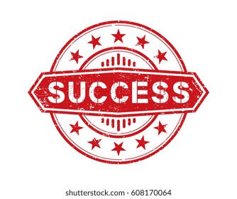success. grunge stamp label