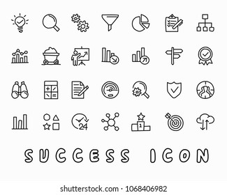 success hand drawn icon design illustration, line style icon, designed for app and web