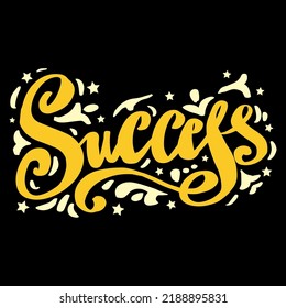 Success hand lettering, greeting card concept.