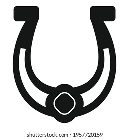 success horseshoe black simple icon. Vector success horseshoe black simple icon isolated on white background for web and advertising