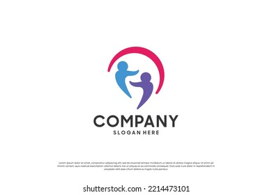 Success Human Community, Abstract People Unity Logo Design.