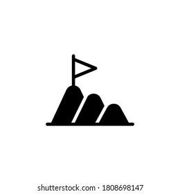Success Icon in black flat glyph, filled style isolated on white background