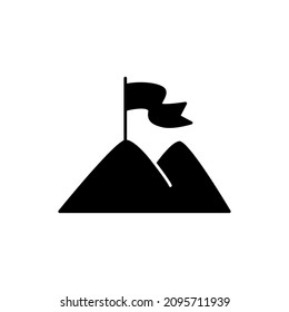 Success Icon in black flat glyph, filled style isolated on white background