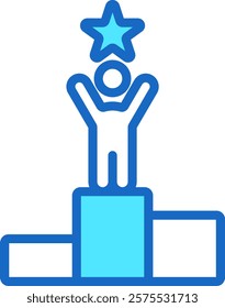 Success Icon Blue Color Vector Illustration