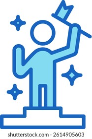 Success Icon Blue Vector Illustration