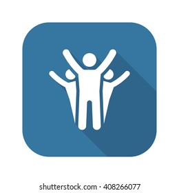 Success Icon. Business Concept. Flat Design with Long Shadow