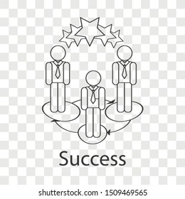 Success  icon concept on transparency background. Business consulting idea design. Line vector illustration object  use for your project.