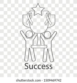 Success icon concept on transparency background. Business consulting idea design. Line vector illustration object  use for your project.
