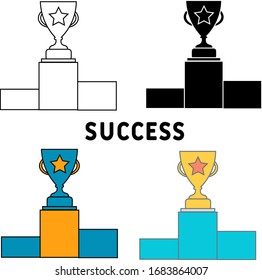 Success icon.  Creative Success icon ui, ux, apps, software and infographics. EPS 10.  
Flat vector illustration  Isolated on white background.